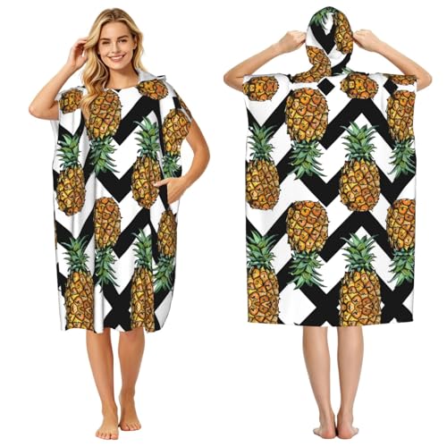 Microfibre serviette de bain légère et absorbante avec capuche imprimé tropical - 2
