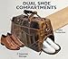Leather Duffle Bags for Men - Handmade Full Grain Leather Weekender Bag with 2 Shoe Compartment, Underseat Carry On Travel Luggage