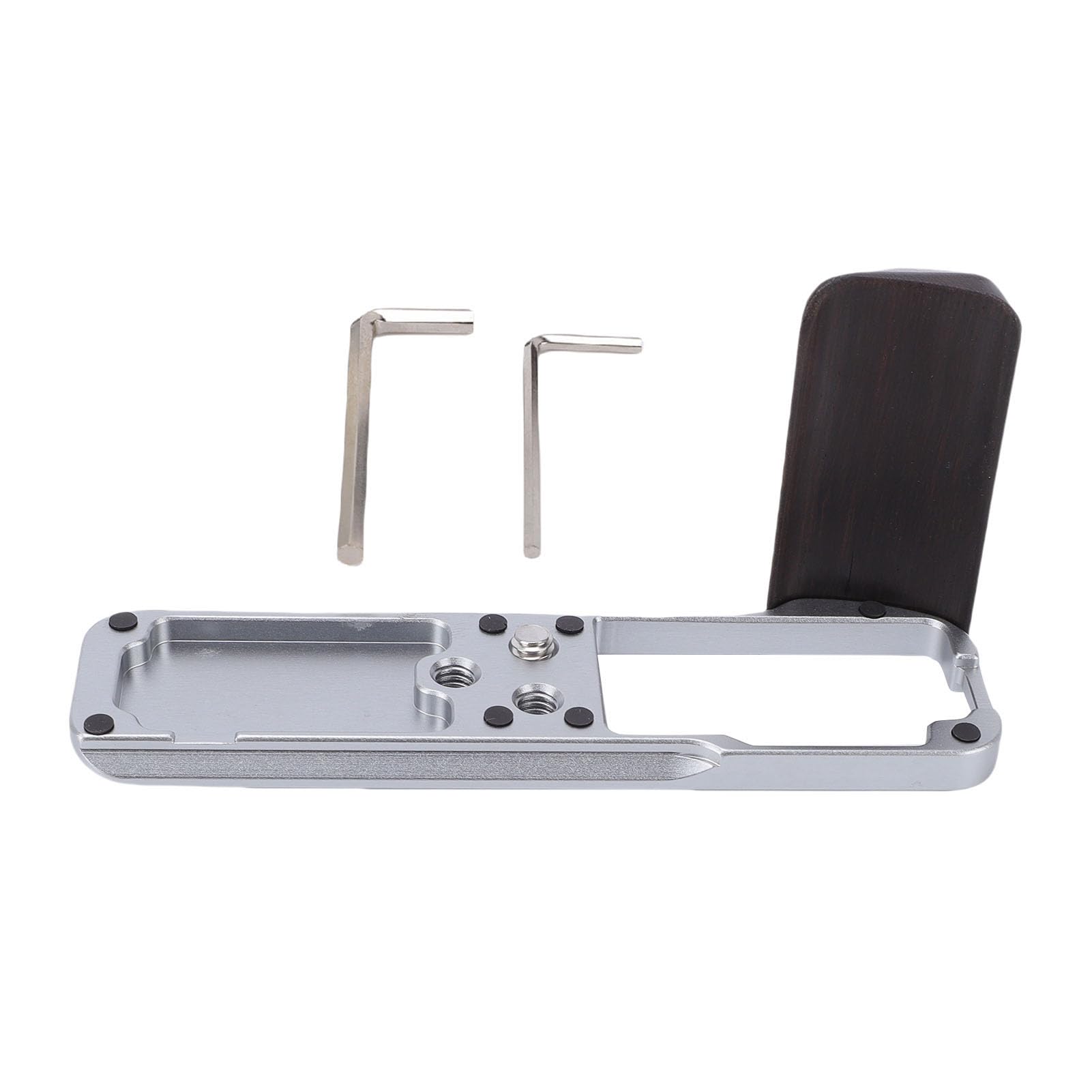 Staffa a L per fotocamera con impugnatura in legno, ergonomica, per X 100VI in lega di alluminio da 1/4", 1 unità (argento)