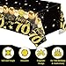 Uiorgui 2pcs 70th Birthday Tablecloth, Black Gold 70th Birthday Decorations for Men Women Vintage 1956 Table Cloth Plastic Rectangular 70th Table Cover Happy 70 th Anniversary Party Supplies