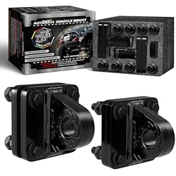 AUTMATCH D-Ring Shackle Mount (2-Pack) - 52,910 lbs (24T) Break Strength | Bolt On Bumper Clevis Mount Point & Backer Plate, Off-Road Recovery Shackle Bracket for Jeep, Truck, Trailer, Bucket - Black