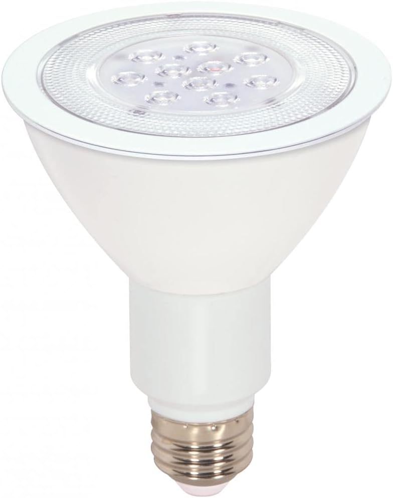 Satco S9089 11 Watt (75 Watt) 780 Lumens PAR30 Long Neck LED Cool White 4000K 25 Beam Ditto Light Bulb, Dimmable