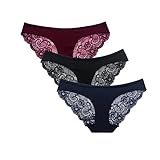 🌴【Eigenschaften】-- Mit diesem Slip im verführerischen Transparentem, mit glatte Microfaser im Vorderteil, mit Rückteil aus Zarte Spitze mit floralen Motiven.
