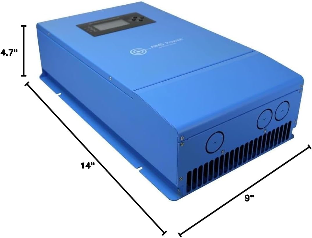 AIMS Power SCC80AMPPT 80 Amp MPPT Solar Charge Controller; Charges 12, 24, 36 and 48 Volt Solar Systems; 4 Stage Charging; Battery Type Selector; Stackable; Over Temp Protection
