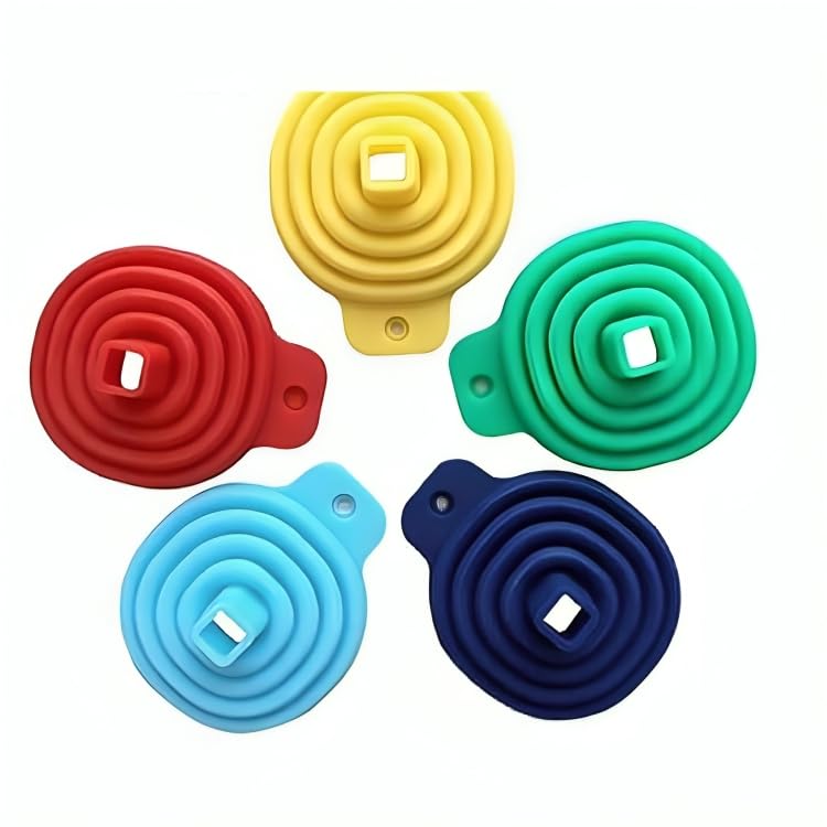 Portal AE Collapsible Silicone Funnel Helpful In Pouring Liquid With Precision 13 * 18 Cm (Assorted Color)