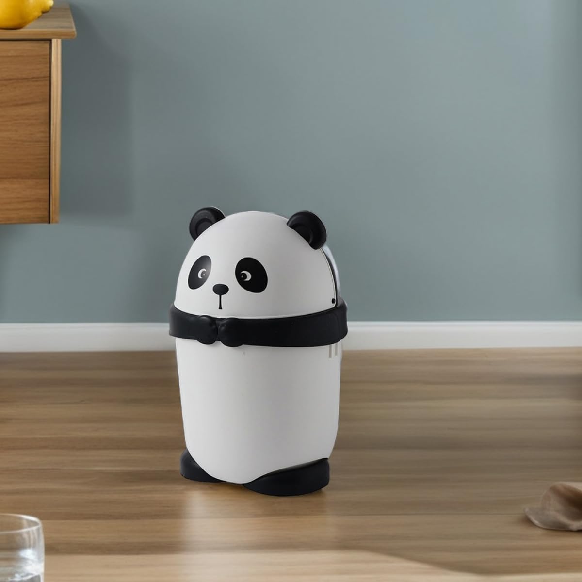 Homoyoyo Bidone della Spazzatura Piccolo con Coperchio a Tema Panda Cestino per Soggiorno e Cucina Plastica Sigillata Profumata per Camere da e Uso Multiuso