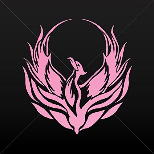 Animals Birds Various sizes Decals Decal Phoenix Rising from The Fire Tablet Laptop Weat Pink (5 X 4.74 Inches)