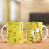 tazas dia del padre los simpsons vista por los dos lados,TAMAÑO es de 8x10x12 y su capacidad de 330 ml, unidad 🎁 El regalo perfecto para comenzar el día con energía