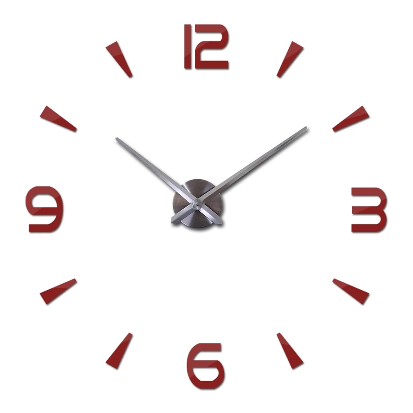 VFDVSWZSA Stylish wall clock, Brief Wall Clock For Living Room Design Mirror Clocks Diy 3d Stickers Large Decorative Quartz Watch(Red,47 inch)