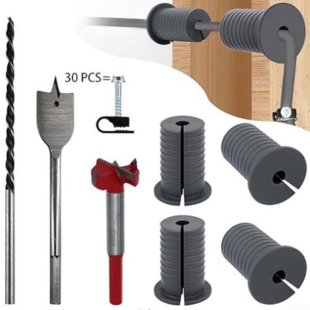 Para Starlink Kit de enrutamiento de cable para paso de pared con anillos de silicona y herramientas de taladro para RV y uso doméstico móvil negro (gris)