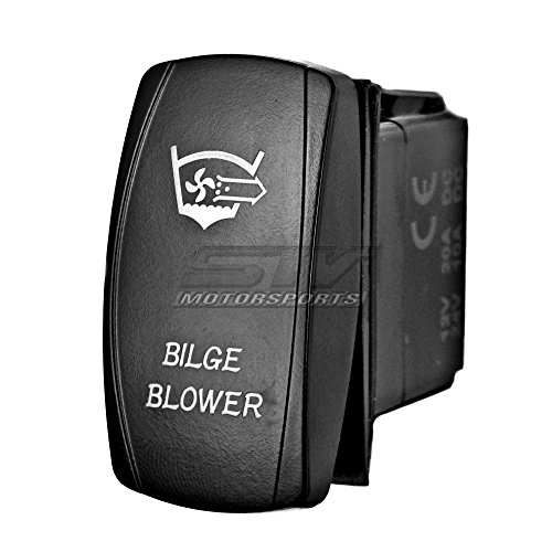 Stvmotorsports Laser Blue Rocker Switch Bilge/Blower 20A 12V On/Off Led Lighted For Boat Marine Applications #TOP3