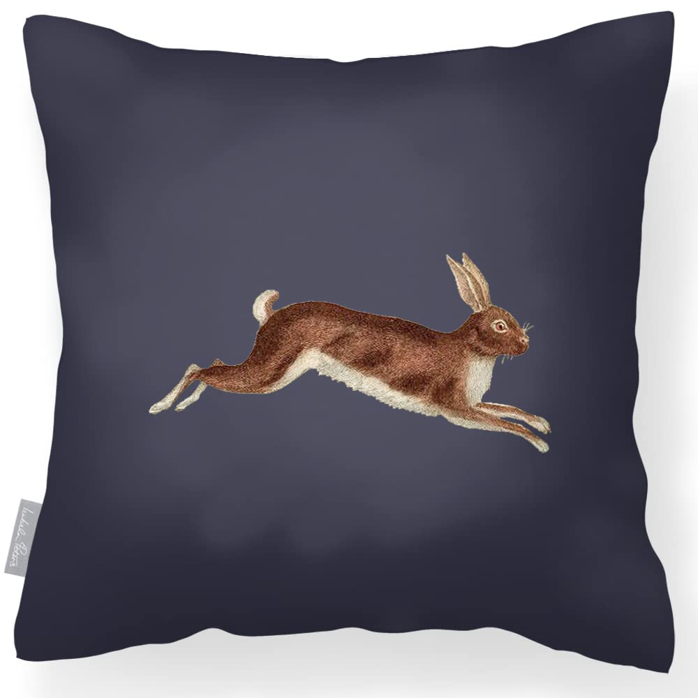 Izabela Peters Vintage Hare - Graphite Outdoor Cushions Waterproof, 43 Cm, Filled Outdoor Cushion, Hare - Graphite, Garden Furniture Cushions, Outdoor Seat Cushions, Garden Chair Cushions