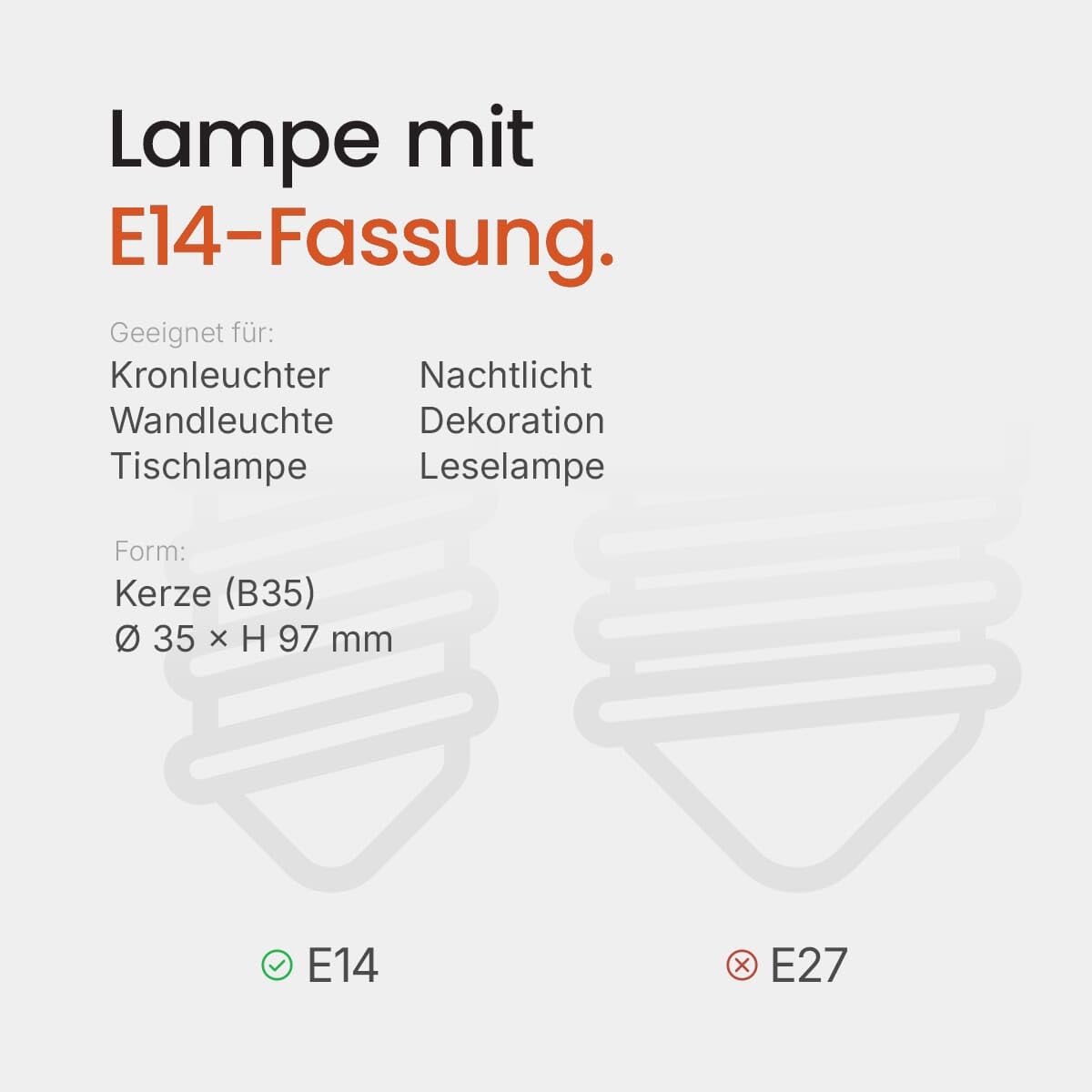 VITO LED-Filamentkerzenlampe C35 E14-6 W (ersetzt 50 W) - 612 lm - 4000 K - Ø 35 mm - 220-240 V - Energieeffizient - ​​10 Stück