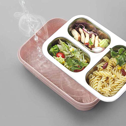 Image of Homesoul 3 Compartment Dinner Tiffin Box for Office, Inner Stainless Steel Lunch Box, 1.2 L (Blue)