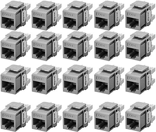 Leviton 61110-BG6 Extreme Quick Port Connector, Grey, 25-Pack, Gray, Pack of 25 - Image 4
