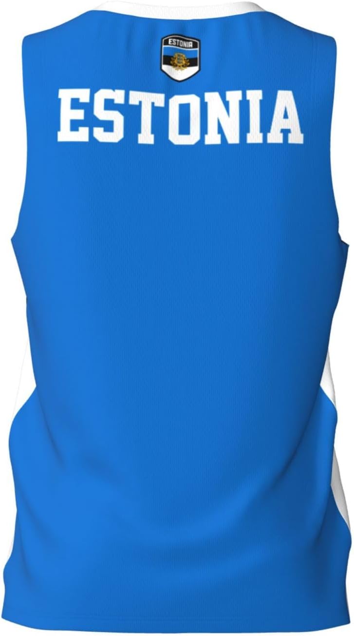 Estonia Flag Basketball Jersey Sports 3D Shirt for Men Running Fitness Training Team Jerseys