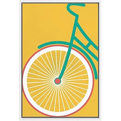 SIGNWIN Framed Canvas Wall Art Geometric Green Bike...