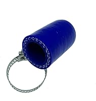 Vista 1 de Tapa de refrigerante de silicona reforzada universal azul de 1/2 "(13 mm) con abrazadera para calentador de derivación Puerto de agua de vacío Kit