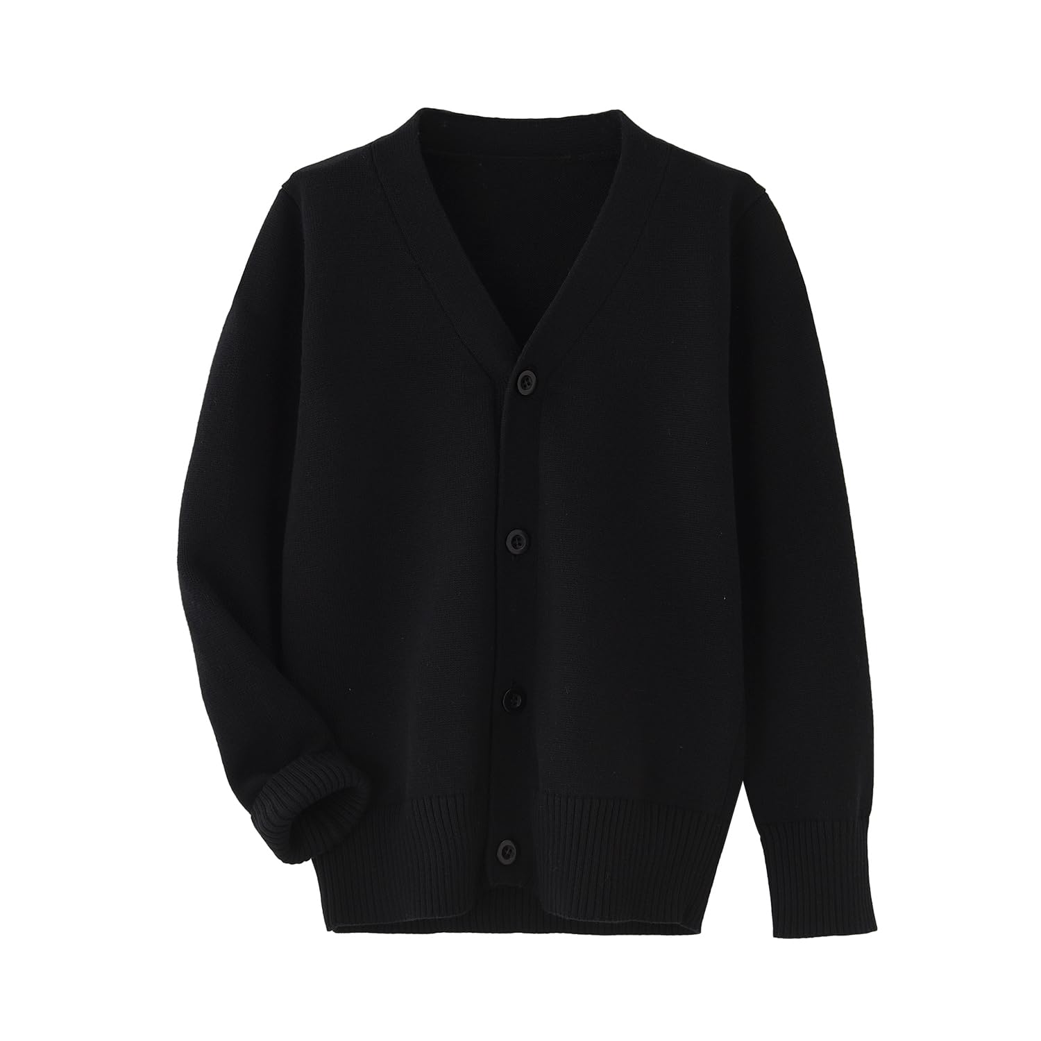 Unisex Boys Girls Cardigans Sweater V-Neck Long Sleeve School Uniforms Button Knit Tops