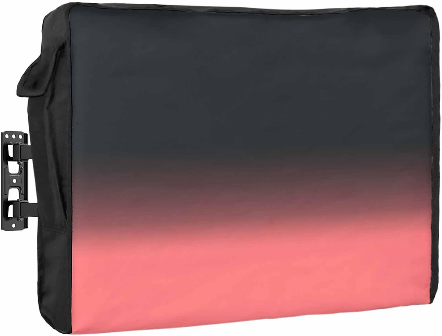 Outdoor TV Cover 65 Inch Gradient Color TV Enclosure Darkening Gray Pink TV Covers for Outside TV Display Screen Protector with Remote Control Pocket Home Decor