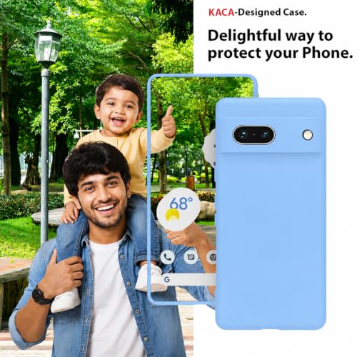 Image of KACA Silicone Back Case for Google Pixel 7a, Soft-Touch, Shockproof Phone Back Cover for Google Pixel 7a (Blue)