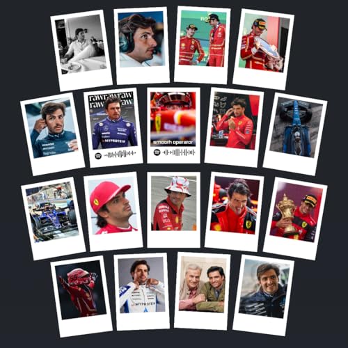 Image of Carlos Sainz Poster | Ferrari F1 Driver Carlos Sainz Posters (Set of 18) | F1 Formula One Mini Poster (8 x 6 cm) Ferrari Posters for Phone Accessories, Bedroom, Office, room decoration (C 011)