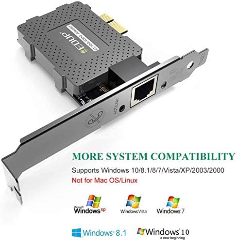 EDUP Gigabit PCI Express Network Adapter, PCI Express Ethernet RJ45 Port 10/100/1000 Mbps, IEEE 802.3x Flow Control, compatible with Win 11/10, 8/8.1, 2000, XP, Vista, 7