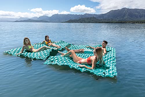 Intex 56841EU - Aufblasbare Schwimmende Luftmatratze Blau mit Kissen, Vinyl, Mehrfarbig, 290x226 cm