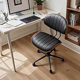OOSWIFT Home Office Desk Chair, Modern Sleek Office Chair with Adjustable Lumbar Support, Adjustable Height Mid Back Executive Task Chair with 360 Rolling Swivel for Meeting Study Room(Striped,Black)