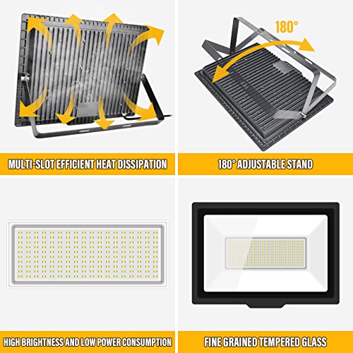 SKYWORLD 2 Pcs 150W Outdoor LED Flood Lights, 15000LM LED Security Lights, IP66 Waterproof - Image 3
