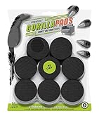 GorillaPads Non Slip Furniture Pads/Floor Grippers (Set of 16 Grips) 2 Inch Round Floor Protectors for Under Furniture, Black, CB144-16