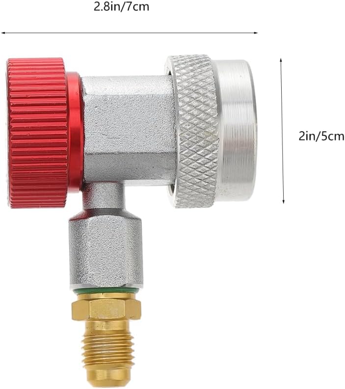 Adjustable R134A Quick Coupler Adapter Kit for High Low Pressure SAE HVAC Air Conditioning Systems with 1/4 Inch Male Flare Connector Compatible with Manifold Gauge Set