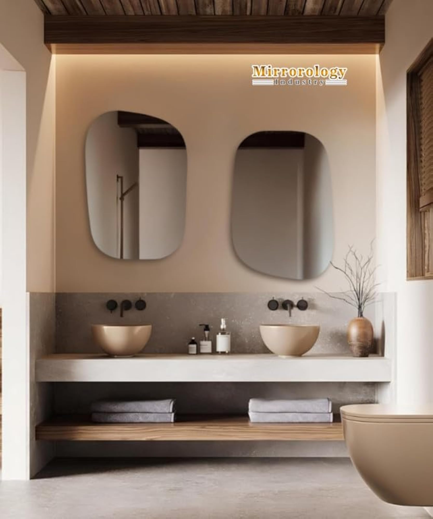 Asymmetrical Rectangular Wall-Mounted Mirror