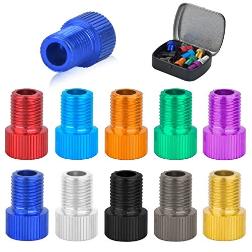 Vesaneae 10 St&uuml;ck Drahtesel Fahrrad Ventil Adapter, Fahrrad Presta Ventil Adapter, Fahrradventil Adapter, Fahrradreifen Ventil Konverter, Fahrrad Ventiladapter mit Dichtring f&uuml;r Fahrr&auml;der E-Bikes
