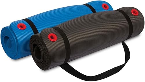 Miniatura 5 de Body Sport Alfombrilla de ejercicio antideslizante para hombres y mujeres, superficie de espuma gruesa para yoga, pilates, fitness y entrenamientos