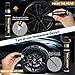 carsmallma Black Rim Touch Up Paint,Car Wheel Paint for Rims Scratch Repair Remover Pen Kit 2 in 1,Wheel Touch Up Paint for Cars Quick and Easy Fix Rim Curb Rash Scuff (Black)