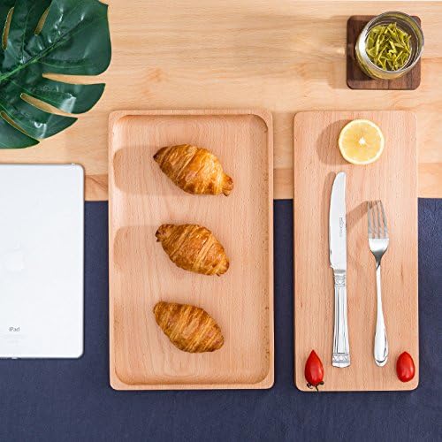 Wuyngg Wood Tea Table Wooden Tray Tray Round Wooden Rectangular Household,Square 20X20X2Cm