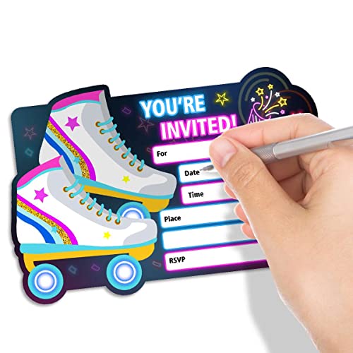 Roller Skating Birthday Party Invitations For Girls - Roller Rink Skate Party Invites - 30 Invite Cards With Envelopes #TOP2