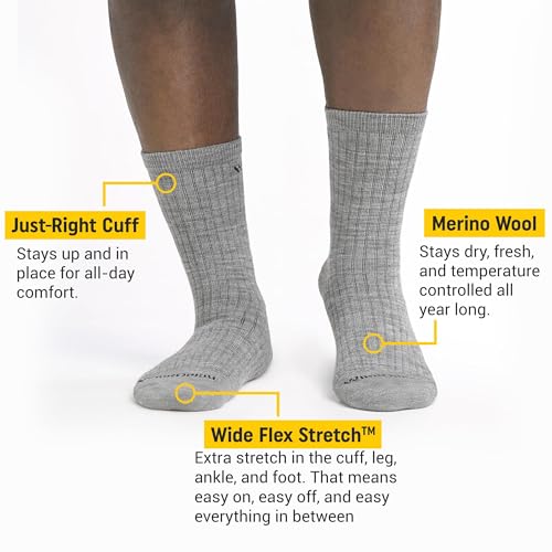 Wide Open Micro Crew Men's Merino Wool Socks - Everyday Wide Socks for Wide Feet2