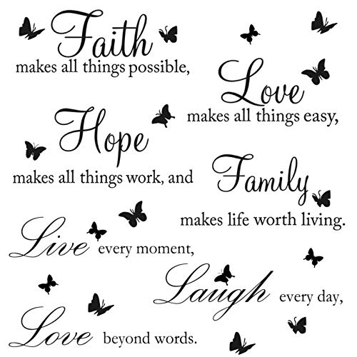 2 Pcs Live Wall Stickers For Bedroom Women Living Room Decor Love Laugh Wall Decals For Girls Bathroom Sayings Positive Quotes Stickers Vinyl Inspirational Word Decals Butterfly Wall Art For Home #TOP5