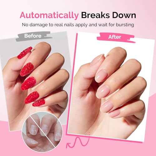 Image of MelodySusie Gel Nail Polish Remover with Manicure Remover Kit, No Need Soaking or Wrapping, Easy and Quickly Removal in 5 Minutes for At-Home Manicure 15ml