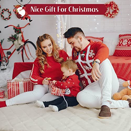 Broshan Fabric Christmas Shower Curtain, Red Christmas Shower Curtains For Bathroom, Winter Holiday Christmas Bathroom Decor, Xmas Tree Fireplace Pattern #TOP6