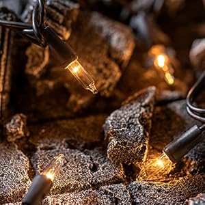 YULETIME Clear Christmas Lights with Brown Wire 66 Feet 200 Count UL Certified String Lights Pack of 2 Sets 33 Ft 100 Count Incandescent Mini Light Set Clear