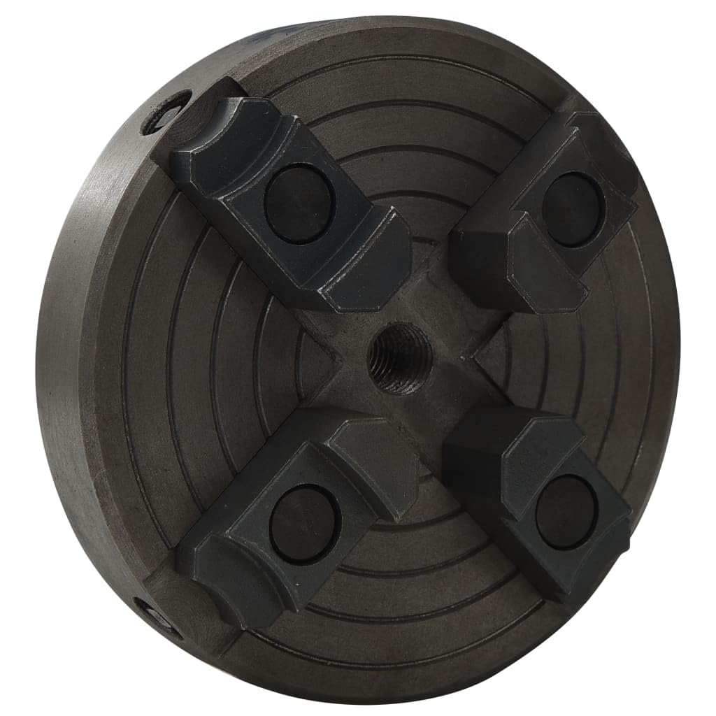 vidaXL Mandril Madera 4 mordazas con conexión M18 Acero Negro 150x63mm, Mandril, Mandril para Torno de Madera, Mandril con 4 mordazas, portabrocas
