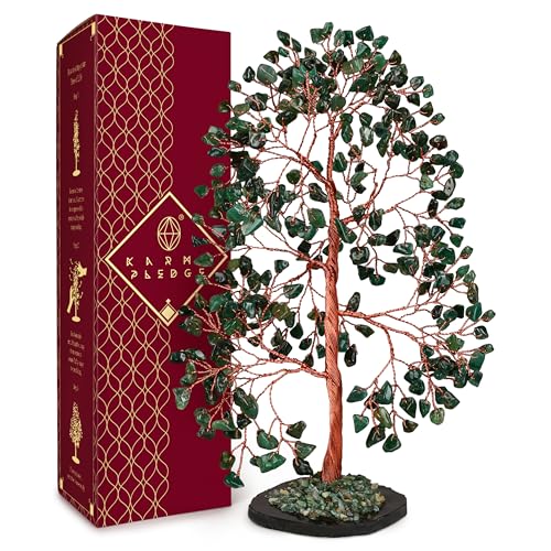 Crystal Tree of Life Birthday Gifts for Women, Men, Frineds, Handmade Green Aventurine Chakra Healing Tree for Home, Room, Office Decor, Bring Money, Positivity, Good Luck, Gifts for Mom & Dad