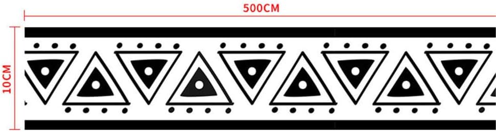Wallpaper Border,Peel and Stick for Bathroom Border Tiles Black and White Triangle 10cm X 500cm
