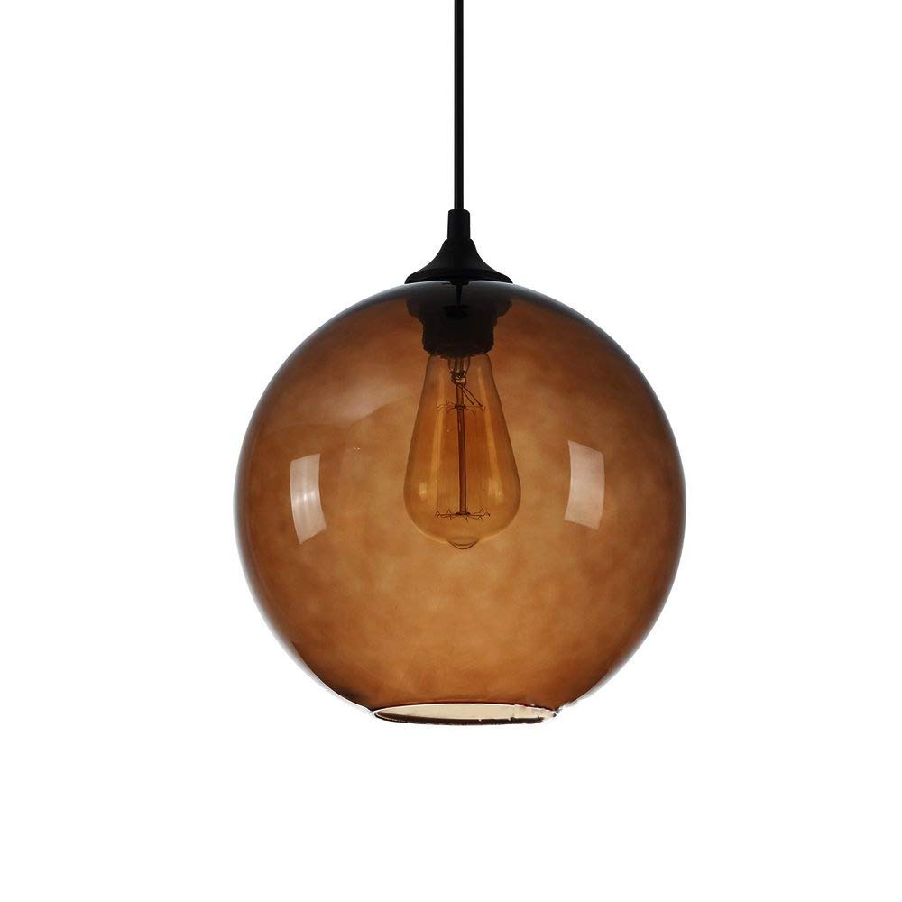 Lámpara colgante de cristal moderna con techo industrial vintage para isla y restaurante
