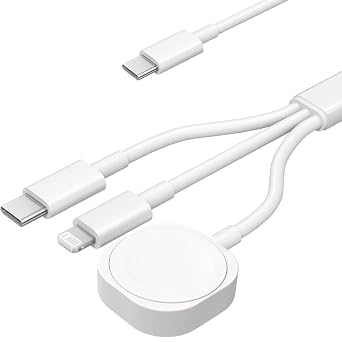 Microcase Type-C Girişli 3in1 Lightning Apple Watch serileri ve Type C Cihazlar için Şarj Kablosu - AL5176