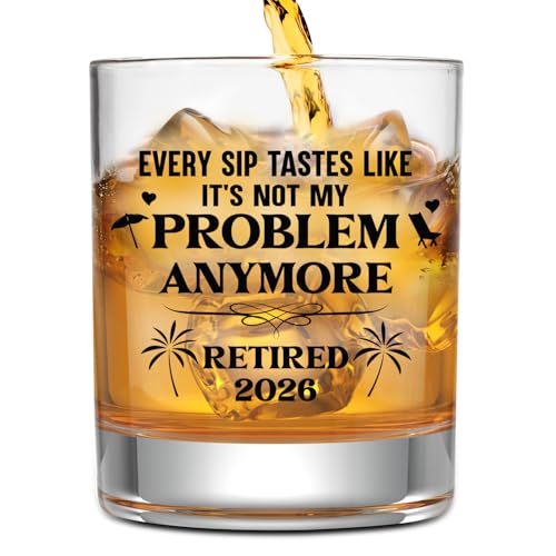NewEleven Retirement Gifts For Men 2026 - Coworker Leaving, Goodbye Gift, Farewell Gifts For Coworkers, Friends, Dad, Grandpa - Retirement Gift For Men From Friend, Family, Colleague - Whiskey Glass