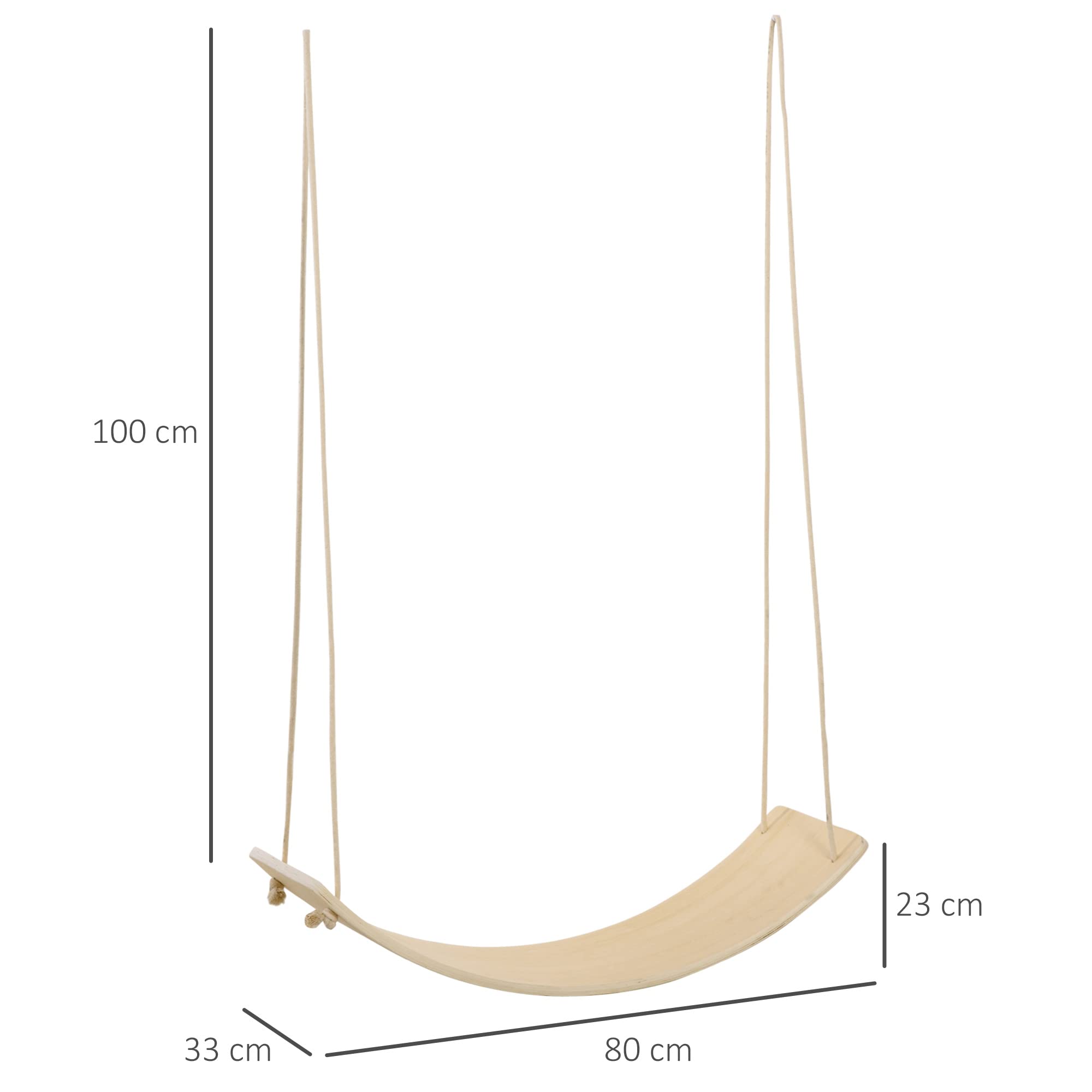 HOMCOM Tabla de equilibrio madera cuerdas multiuso adultos